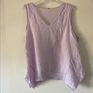 XCVI Lilac Sleeveless Linen Tank Top